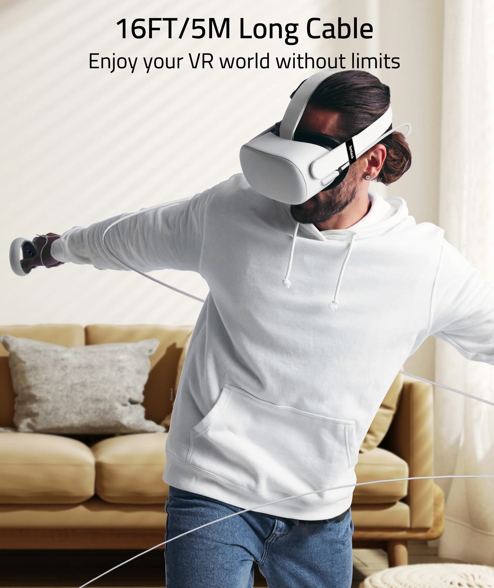 2-In-1 Link Cable for Quest 2/Quest Pro/Pico 4 (16ft/20ft) - Image 5