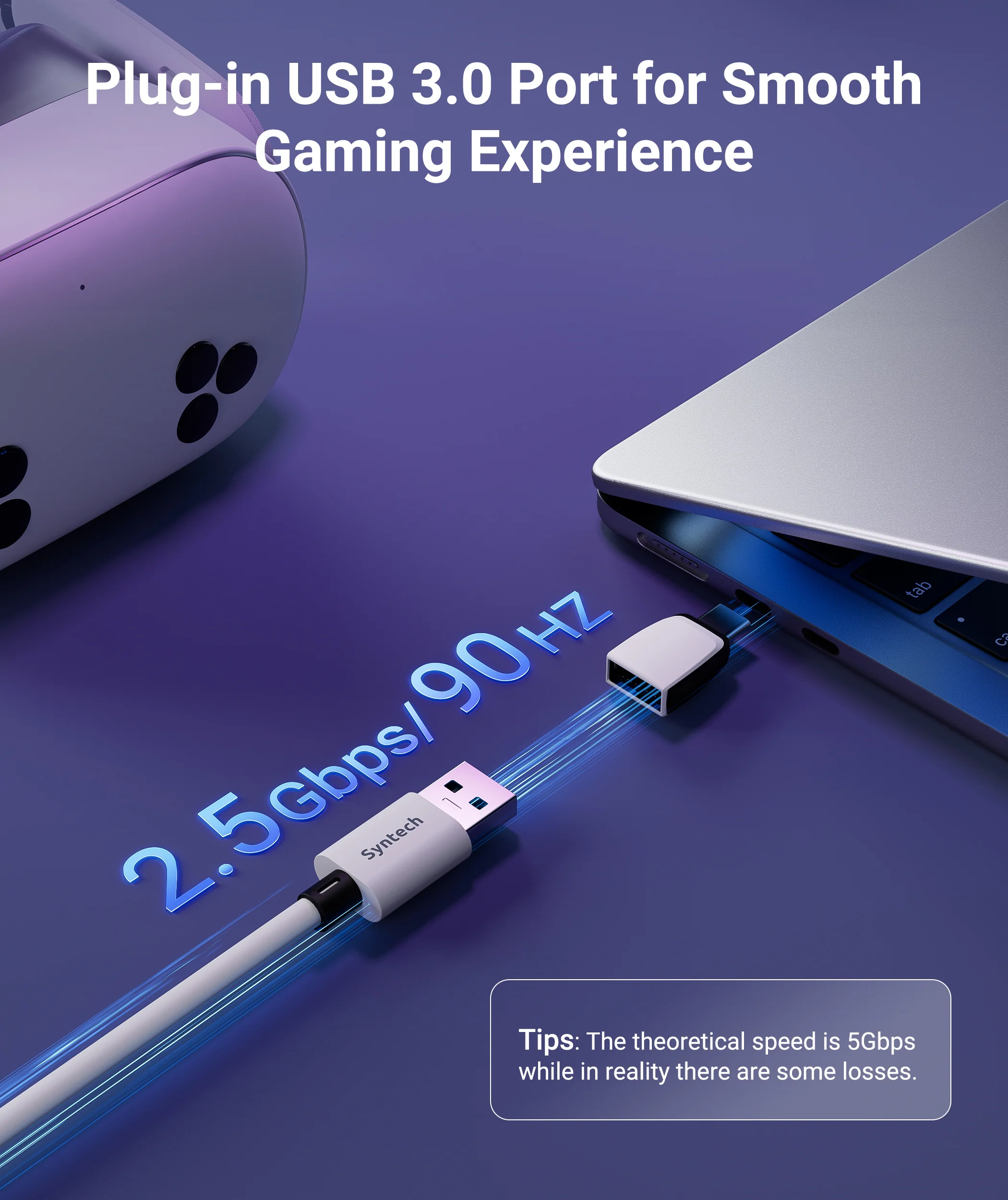 2 in 1 VR Headset Fast Charging Link Cable for Quest2, Quest3, Pico4 - Image 3