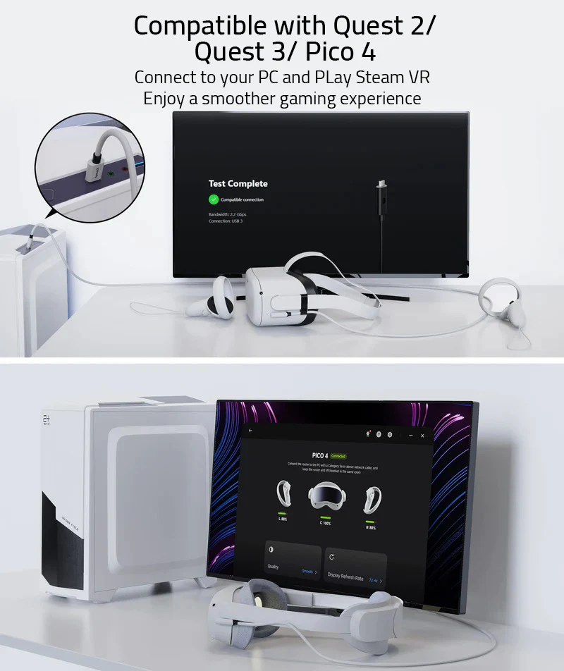 Link Cable For Quest 3/ Quest 3S/ Quest 2/ Quest Pro/ Pico 4 (10ft/16ft/20ft) - Image 5